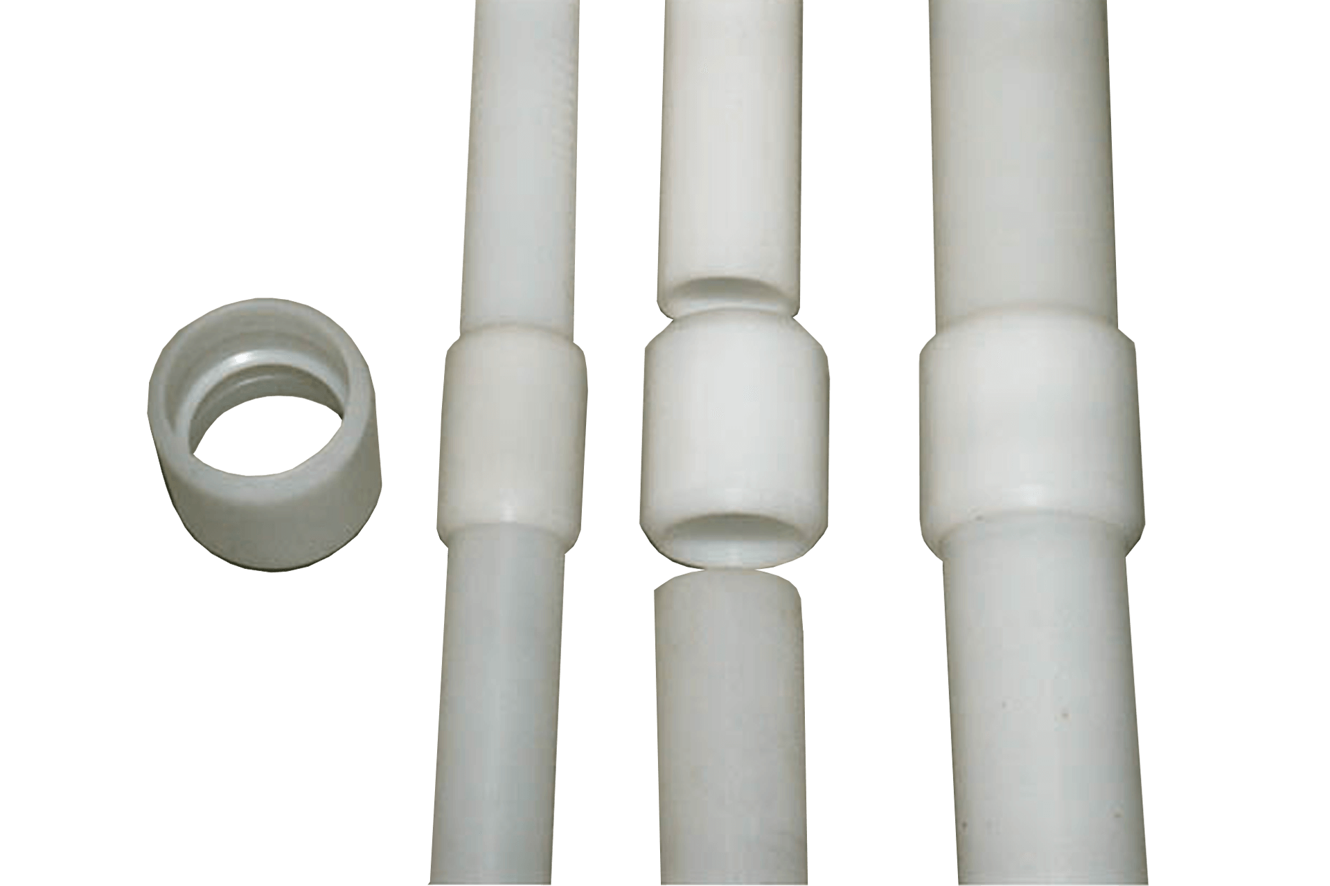 HDPE pipe with clamping socket connection